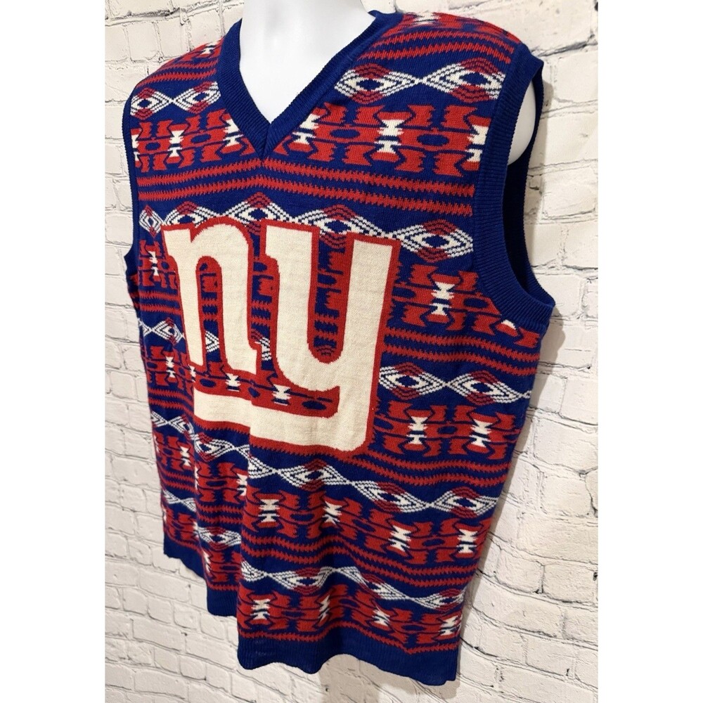 New York Giants Ugly Sweater Vest Christmas NFL Team Apparel Men XXL Acrylic - Picture 3 of 6